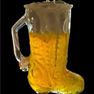 Glass Boot Beer Mug Candle with the sent of beer
